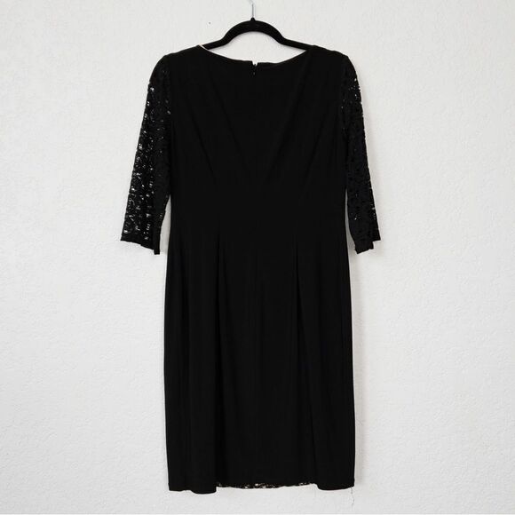 Anne Klein Black Modest Lace Front Dress Size 8 - Picture 5 of 7